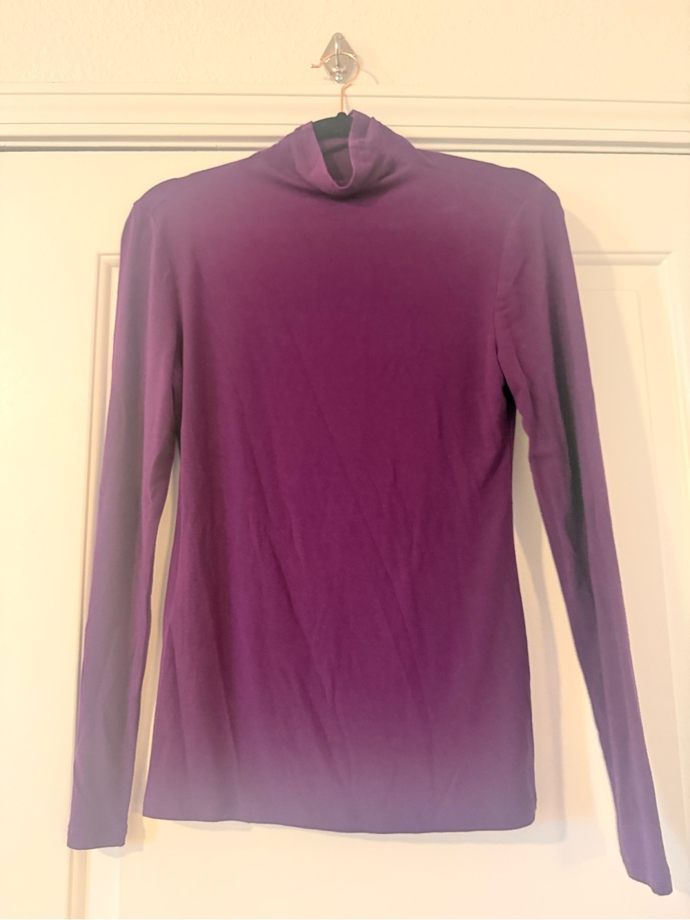 Purple Long-Sleeve Turtleneck Top